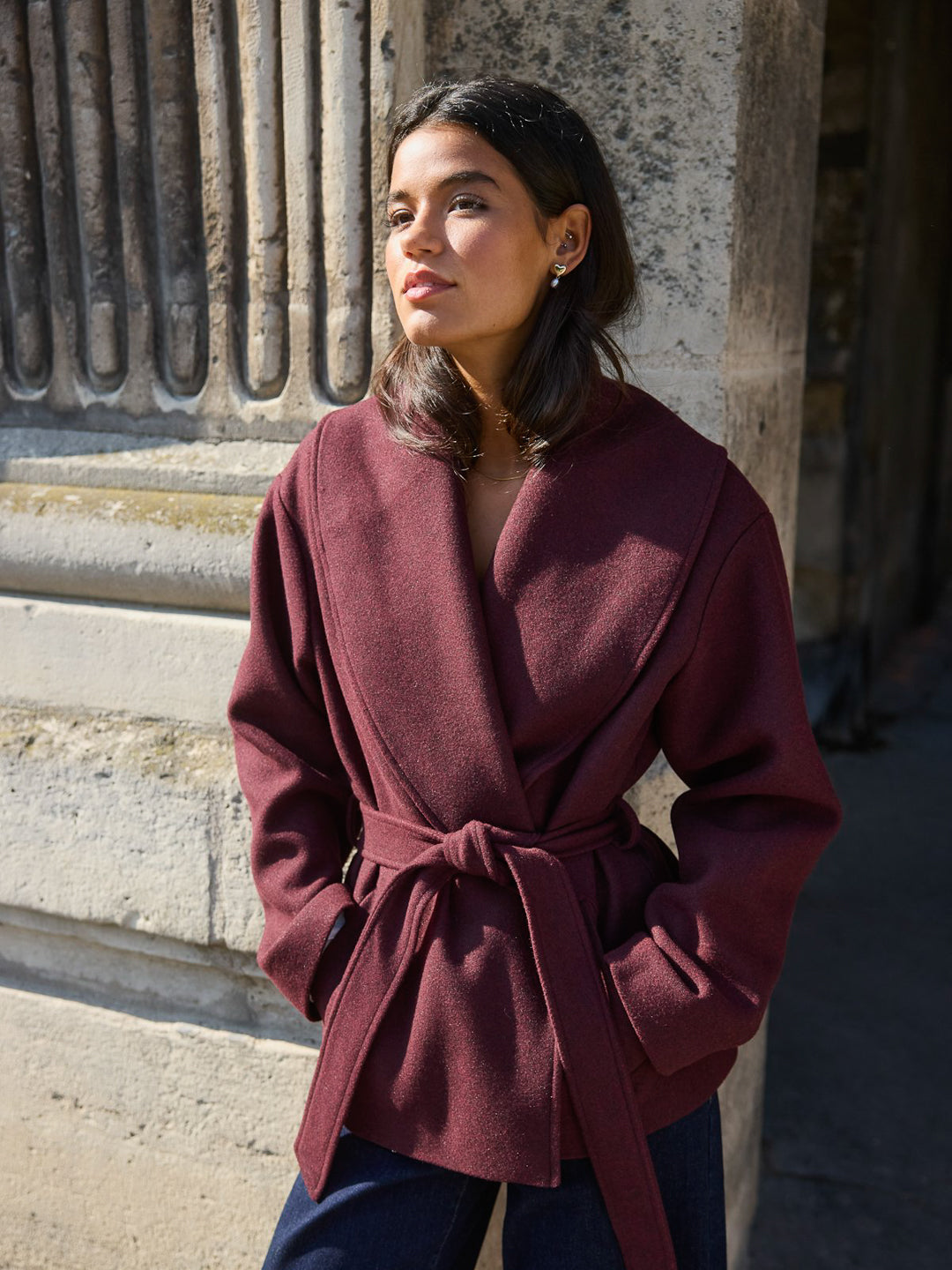 ONLAUGUSTA Short Coat - Burgunder